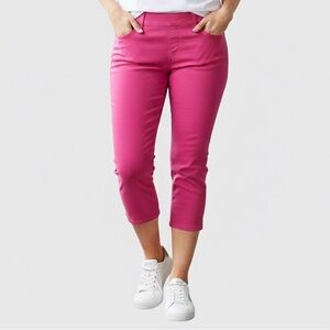 Chico's US 10 1.5 Hot Pink jegging Capri Cropped Pull On Mid Rise cropped Pants